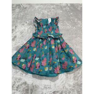 Disney Frozen Party Dress Size‎ Girls XS 4-5 Lined 1/2 Zip Flutter Sleeve EUC